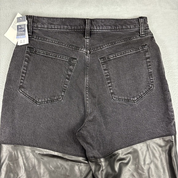 NWT Abercrombie Fitch 90s Straight Ultra High‎ Rise Jeans Denim/Leather  31/12s - Picture 11 of 14